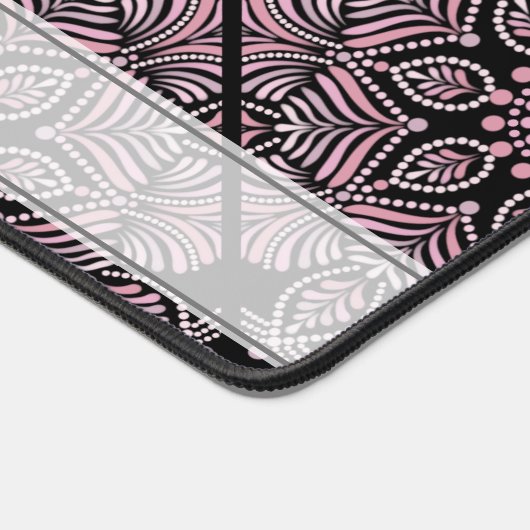 ダスキーパーソナライズされたバラフローラフロンズマンダラタイル デスクマット (コーナー)