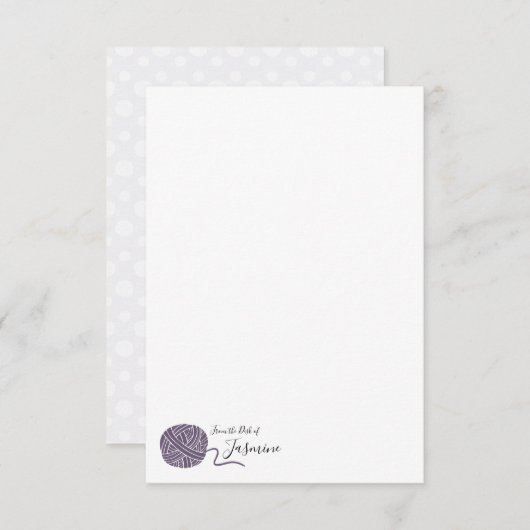 ダスキーパープルグレープヤーンボールノートカード ノートカード (正面/裏面)