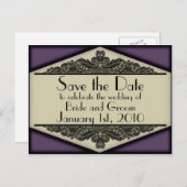 ダスキーパープルヴィンテージ、日付ポストカードを保存 案内ポストカード (正面/裏面)