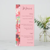 ダスキーピンクの華やかな花柄ウェディングメニュー メニュー (スタンド正面)