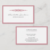 ダスキーピンクの高級シミニマルックモダンタイポグラフィ 名刺 (正面/裏面)