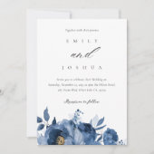 ダスキーブルーの金ゴールドフローラ結婚すべて 招待状 (正面)