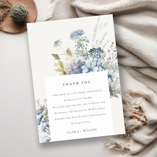 ダスキーブルーウォーターコテージフローラ結婚ズ サンキューカード