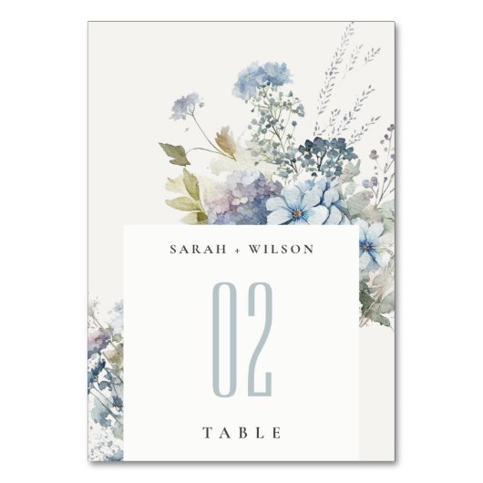 ダスキーブルーウォーターコテージフローラ結婚ズ テーブルナンバー (正面)