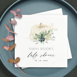 ダスキーブルーグリーンの多肉植物のカボチャのベイビーシャワー スタンダードカクテルナプキン