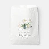 ダスキーブルーグリーンの多肉植物パンプキンベイビーシャワー フェイバーバッグ (正面)