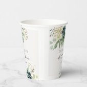 ダスキーブルーグリーンサキュキュラシブの葉のブライダルシャワー 紙コップ (右)