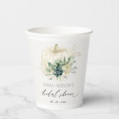 ダスキーブルーグリーンサキュルトカボチャブライダルシャワー 紙コップ (正面)