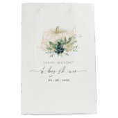 ダスキーブルーグリーン多肉質カボチャ赤ちゃんシャワー ミディアムペーパーバッグ (正面)