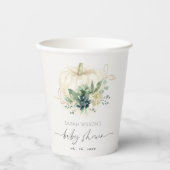 ダスキーブルーグリーン多肉質カボチャ赤ちゃんシャワー 紙コップ (正面)