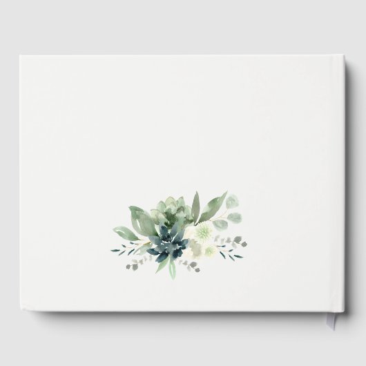 ダスキーブルーグリーン金ゴールド多肉性カボチャ結婚の ゲストブック (裏面)