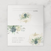 ダスキーブルーグリーン金ゴールド多肉性カボチャ結婚の プレイスカード (外部開封)