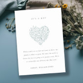 ダスキーブルーフローラハートベビー発表 サンキューカード