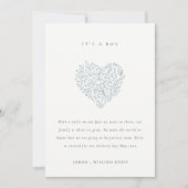 ダスキーブルーフローラハートベビー発表 サンキューカード (正面)