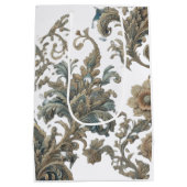 ダスキーブルーフローラブロケードパターン ミディアムペーパーバッグ (裏面)