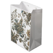 ダスキーブルーフローラブロケードパターン ミディアムペーパーバッグ (裏面アングル)