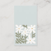 ダスキーブルーレトロフローラおむつラッフルベビーシャワー エンクロージャーカード (裏面)