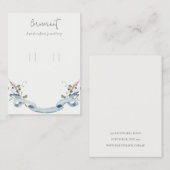 ダスキーブルーワイルドフラワーリボンループフープのホルダー 名刺 (正面/裏面)