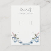 ダスキーブルーワイルドフラワーリボンループフープのホルダー 名刺 (正面)