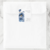 ダスキーブルー金ゴールド結婚フローラ スクエアシール (バッグ)