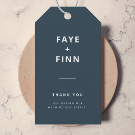 ダスキーブルー |スカンジナビアのミニマル結婚リスト ギフトタグ