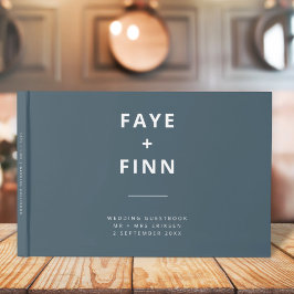 ダスキーブルー |スカンジナビアのミニマル結婚リスト ゲストブック