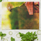 ダスキーヘッドドコヌアパロット抽象芸術 キッチンタオル (折り畳み)