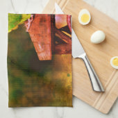 ダスキーヘッドドコヌアパロット抽象芸術 キッチンタオル (四つ折り)