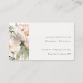 ダスキーモダン赤面ウォーターカラー牡丹フローラバンチ 名刺 (裏面)