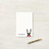 ダスキーレッドオレンジフランスののブルドッグトレーナー ポストイット (デスク上)