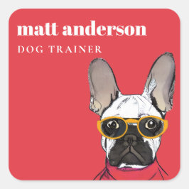 ダスキーレッドオレンジレトロフランスのブルドッグトレーナー スクエアシール