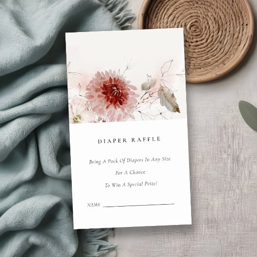 ダスキー秋マルサラフローラオムツラッフルベビーシャワー エンクロージャーカード