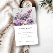 ダスキー薄紫グリーンフローラおむつラッフルベビーシャワー エンクロージャーカード