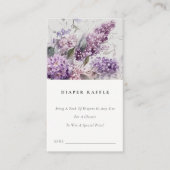 ダスキー薄紫グリーンフローラおむつラッフルベビーシャワー エンクロージャーカード (正面)