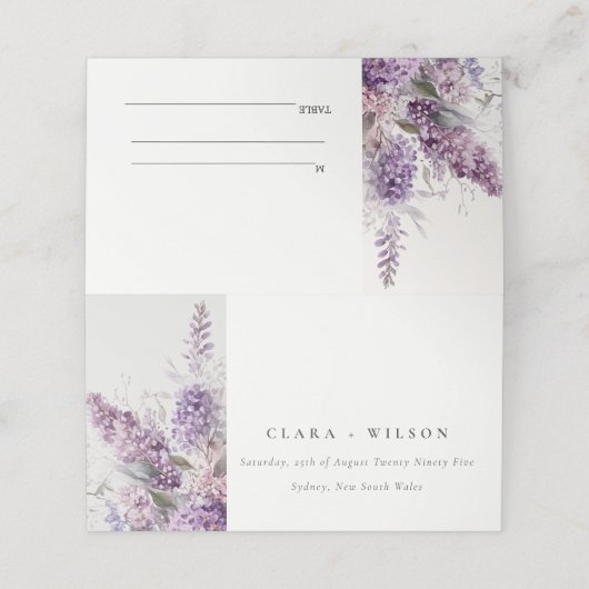 ダスキー薄紫コテージフローラウォーター結婚カラー プレイスカード (外部開封)