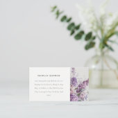 ダスキー薄紫コテージフローラディスプレイベビーシャワー エンクロージャーカード (スタンド正面)