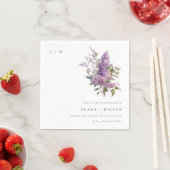 ダスキー薄紫水彩コテージフローラ結婚ズ スタンダードカクテルナプキン (インサイチュ)