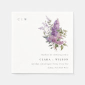 ダスキー薄紫水彩コテージフローラ結婚ズ スタンダードカクテルナプキン (正面)