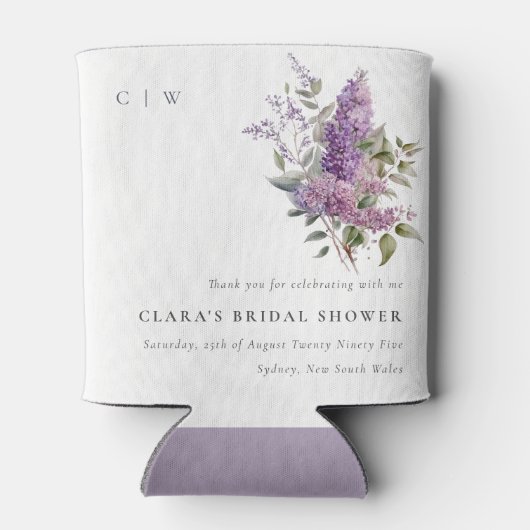 ダスキー薄紫水彩コテージフローラ結婚ズ 缶クーラー (裏面)