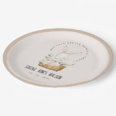 ダスキー赤面バニーインフローラバスケット子供の誕生日 ペーパープレート (アングル)