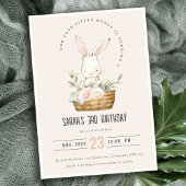 ダスキー赤面バニーインフローラバスケット子供の誕生日 招待状