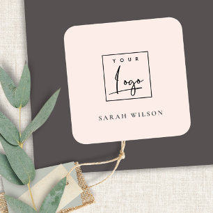 ダスキー赤面ピンクカスタム色ビジネスのロゴ スクエアシール