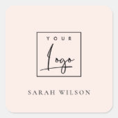 ダスキー赤面ピンクカスタム色ビジネスのロゴ スクエアシール (正面)