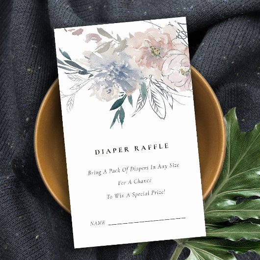 ダスキー赤面フローラおむつラッフルベビーシャワー エンクロージャーカード