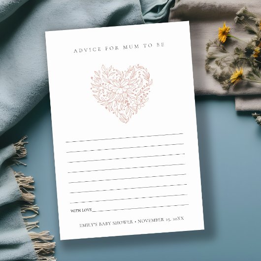ダスキー赤面フローラハートアドバイスマムベビーシャワー エンクロージャーカード