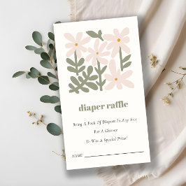 ダスキー赤面レトロフローラおむつラッフルベビーシャワー エンクロージャーカード