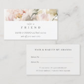 ダスキー赤面牡丹フローラバンチは友人を参照 名刺 (正面/裏面)