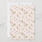 ダスキー ピンク ブラッシュ ワイルドフラワー クロス クレスト 洗礼式 招待状 (裏面)