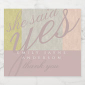 ダスキー ピンク モダン ブライダル シャワー サンクスユー クラシック ビールラベル (シングルラベル)