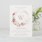 ダスキー フォール マルサラ フローラル モノグラム ブライダル シャワー 招待状 (スタンド正面)